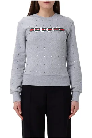Gucci Bluzy, Kobieta, Szary, S, Szara bluza ozdobiona stylowy nowoczesny krój