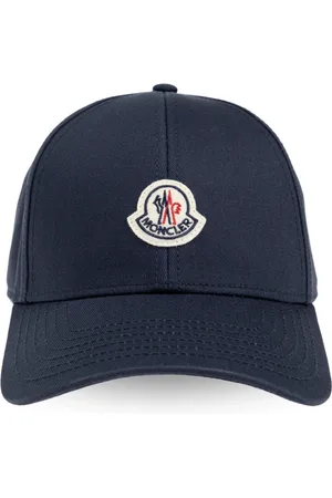 Moncler Akcesoria, Mężczyzna, Niebieski, ONE SIZE, Bawełna, Czapka z daszkiem