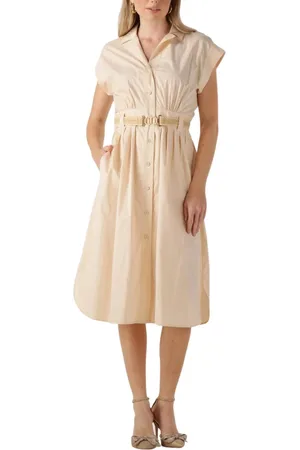 Twin-Set Sukienki, Kobieta, Beżowy, M, Elegancka Maxi Sukienka na Lato
