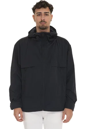 HUGO BOSS Kurtki, Mężczyzna, Niebieski, 2XL, Kurtka Harrington z Kapturem i Logo