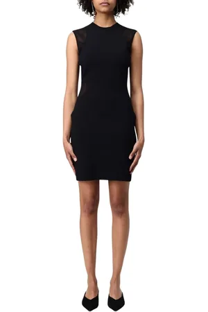 Stella McCartney Sukienki, Kobieta, Czarny, S, Prześwitująca Sukienka Bodycon z Siateczką
