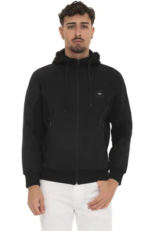 HUGO BOSS Kurtki, Mężczyzna, Czarny, XL, Bluza z kapturem i zamkami błyskawicznymi