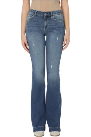 Liu Jo Jeansy, Kobieta, Niebieski, W29, Denim, Klasyczne Dżinsy z Rozszerzanymi Nogawkami