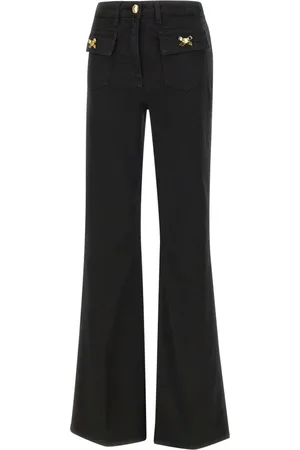 Elisabetta Franchi Jeansy, Kobieta, Czarny, W25, Czarne Flared Jeansy z bawełny