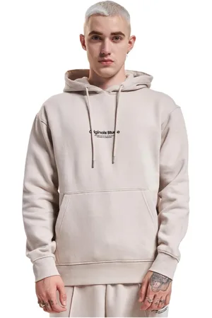 JACK & JONES Bluzy, Mężczyzna, Biały, L, Bawełna, Męski sweter z kapturem w białym
