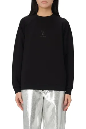 Armani Exchange Bluzy, Kobieta, Czarny, S, Sweatshirt z kryształami