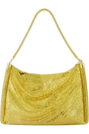 Paco rabanne Torebki, Kobieta, Żółty, ONE SIZE, Mała torebka hobo Small Pixel Tube - Metaliczne złoto