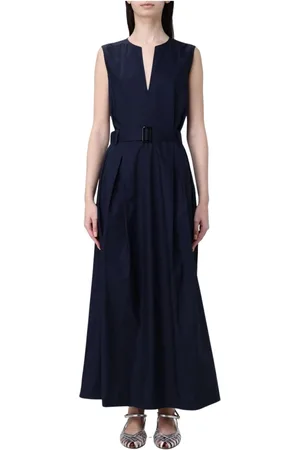 Woolrich Sukienki, Kobieta, Niebieski, L, Czarna Sukienka Maxi Bez Rękawów