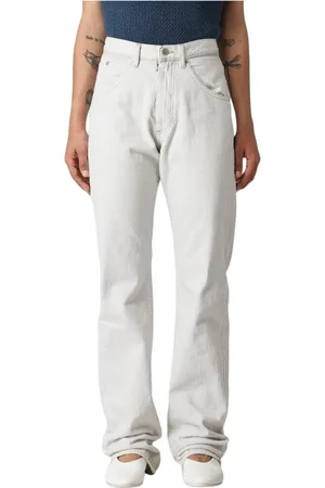 Maison Margiela Jeansy, Kobieta, Biały, W26, Białe Straight Leg Jeansy
