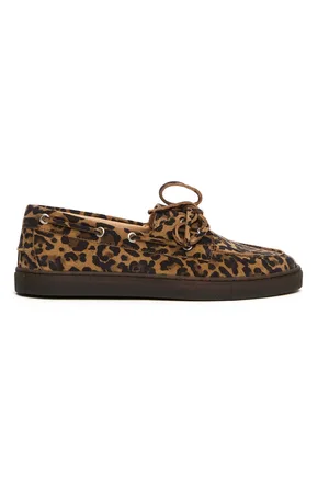 Copenhagen Shoes Buty, Kobieta, Wielobarwność, 36 EU, Łódź ze skóry z nadrukiem leoparda