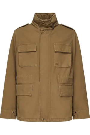 Burberry Kurtki, Mężczyzna, brązowy, L, Brązowa kurtka z klapkami