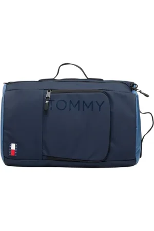Tommy Hilfiger Torebki, Mężczyzna, Niebieski, ONE SIZE, Poliester, Uniwersalny plecak z ekoskóry - Naszywka
