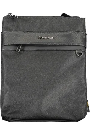 Calvin Klein Torebki, Mężczyzna, Czarny, ONE SIZE, Len, Czarna Torba na Ramię Mężczyzna Eko
