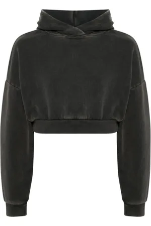 Entire Studios Bluzy, Mężczyzna, Czarny, L, Czarna Bluza Heavy Hoodie z Efektem Sprania