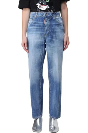 Dsquared2 Jeansy, Kobieta, Niebieski, XS, Denim, Stylowe Damskie Jeansyy z Luźnym Fasonem