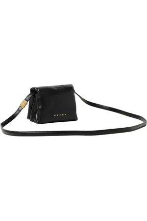 Marni Torebki, Kobieta, Czarny, ONE SIZE, Czarna skórzana kopertówka