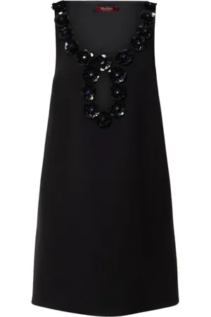 Max Mara Sukienki, Kobieta, Czarny, XS, Czarna Sukienka z Cekinami