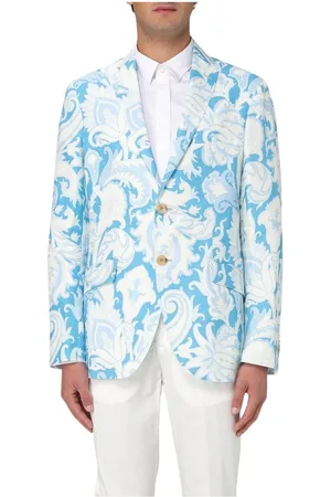 Etro Kurtki, Mężczyzna, Biały, M, Stylowy Paisley Print Blazer Casual