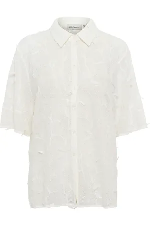 Karen by Simonsen Bluzki, Kobieta, Biały, 3XL, Poliester, Biała Bluzka z Półrękawami