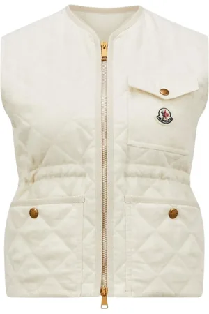Moncler Kurtki, Kobieta, Biały, S, Pikowany Kamizelka z Puchem w Białym