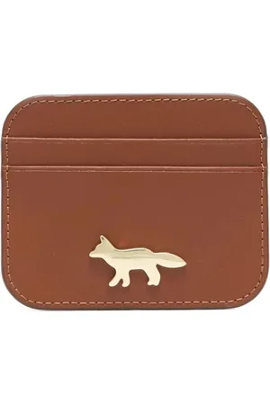 Maison Kitsuné Akcesoria, Kobieta, brązowy, ONE SIZE, Minimalistyczny Portfel na Karty