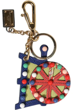 Dolce & Gabbana Akcesoria, Kobieta, Wielobarwność, ONE SIZE, Wielokolorowy Brelok Carretto w Złotym Odcieniu