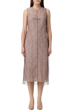 Fendi Sukienki, Kobieta, Różowy, XS, Tiul, Elegancka Sukienka Midi z Tiulem
