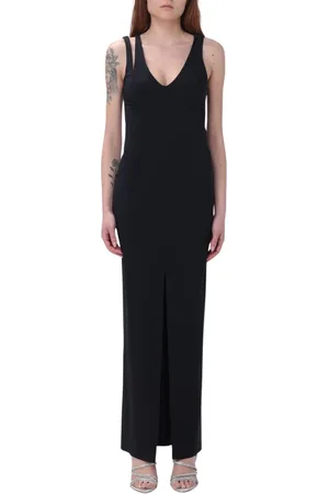 Patrizia Pepe Sukienki, Kobieta, Czarny, S, Elegancka Czarna Sukienka z Dekoltem w Serek