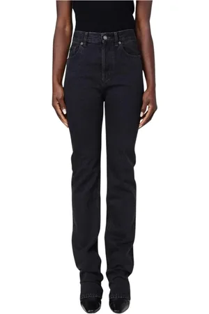 Saint Laurent Jeansy, Kobieta, Czarny, W28, Czarne Straight Leg Jeansyy dla Kobiet