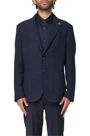 Manuel Ritz Kurtki, Mężczyzna, Niebieski, 3XL, Len, Biała Linen Blend Marynarka