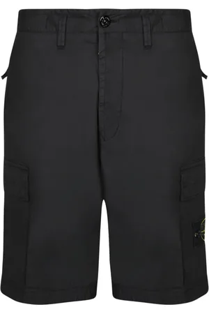 Stone Island Szorty, Mężczyzna, Czarny, W33, Cargo Bermuda Shorts z guzikami
