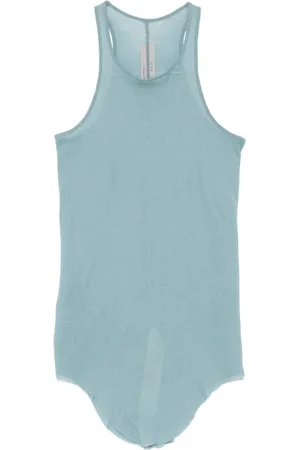Rick Owens Koszulki, Kobieta, Niebieski, M, Bawełna, Rib Tank Top Mouthwash