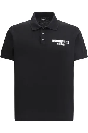 Dsquared2 Koszulki, Mężczyzna, Czarny, XL, Polo Tenisowe z Monogramem