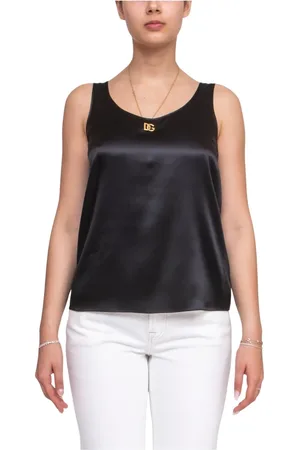 Dolce & Gabbana Koszulki, Kobieta, Czarny, S, Czarny Damski Top N0000