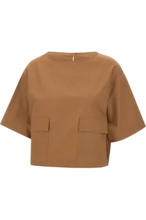 Kaos Koszulki, Kobieta, brązowy, L, Brązowa Bluzka z Raglanowymi Ramionami