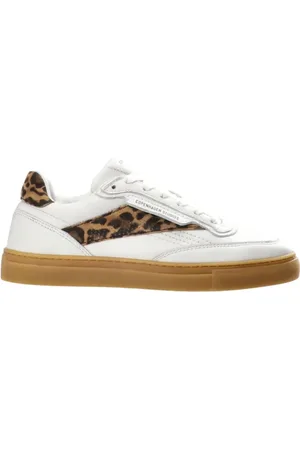 Copenhagen Shoes Buty, Kobieta, Biały, 39 EU, Skóra, Retro Skórzane Sneakersy Biało/Leopardowe