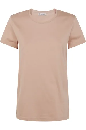 Moncler Koszulki, Kobieta, Różowy, M, Casual Bawełniany T-shirt
