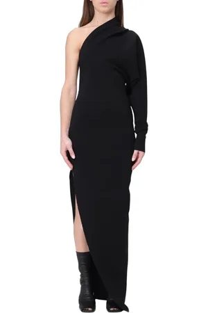 Rick Owens Sukienki, Kobieta, Czarny, S, Sukienka Maxi z Jednym Ramieniem