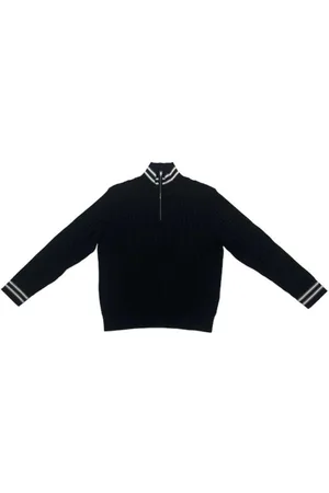 Neil Barrett Kurtki, Mężczyzna, Czarny, L, Paski Sweter Z Zamkiem Tracktop