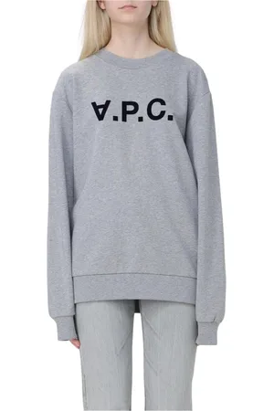 A.P.C. Bluzy, Kobieta, Szary, L, Brązowy Sweter z Logo dla Kobiet