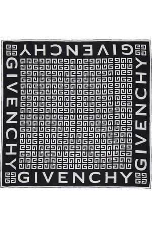 Givenchy Akcesoria, Kobieta, Czarny, ONE SIZE, Jedwabny Szal 4G Print Kolekcja