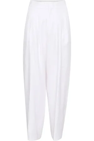 INWEAR Spodnie, Kobieta, Biały, 2XS, Luźne lniane spodnie czysta biel