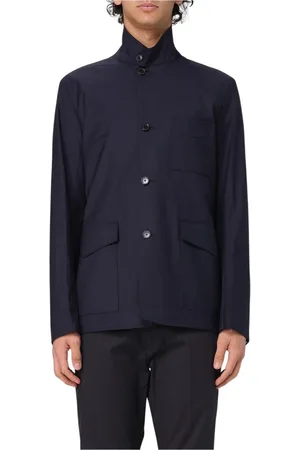 Paul Smith Kurtki, Mężczyzna, Niebieski, XL, Nowoczesny High Neck Blazer