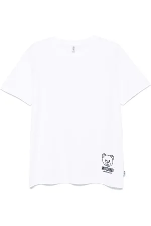 Moschino Koszulki, Mężczyzna, Biały, 2XL, Koszulka z logo Misia Teddy Biały