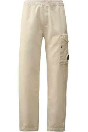 C.P. Company Spodnie, Mężczyzna, Beżowy, XL, Cargo Gauze White Luźne Spodnie