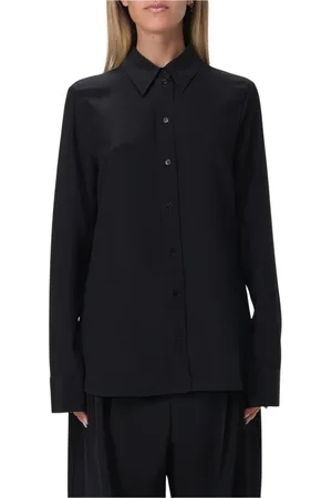 Stella McCartney Bluzki, Kobieta, Czarny, M, Elegancka Czarna Koszula z Kołnierzykiem