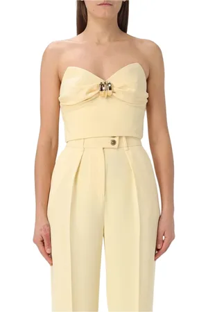 Elisabetta Franchi Koszulki, Kobieta, Żółty, L, Cytrynowy Strapless Modny Top