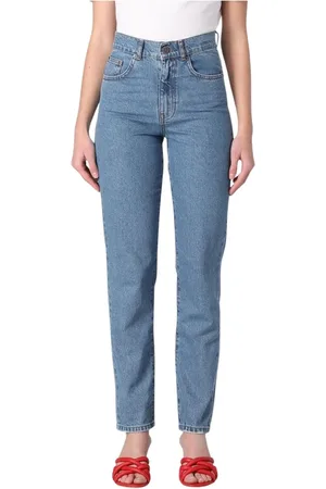 Twin-Set Jeansy, Kobieta, Niebieski, W28, Denim, Premium Denim Straight Leg Jeansy