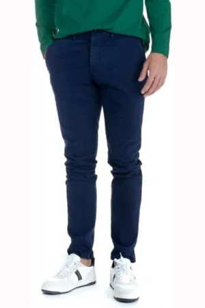 HARMONT&BLAINE Spodnie, Mężczyzna, Niebieski, S, Canvas Chino Skinny Spodnie