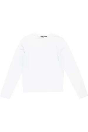 Acne Studios Koszulki, Kobieta, Biały, S, Stylowa Koszulka z Grafiką